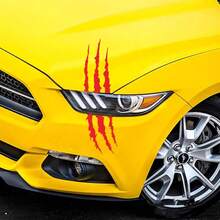 2片/1片汽车大灯贴纸 - 爪印汽车贴纸、大灯眉贴纸、刮痕贴纸，适用于跑车、SUV、皮卡、汽车车窗、摩托车等。 - 款式A - 查看 4