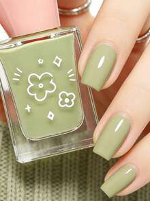 1瓶速干指甲油，水性防脱落指甲油，适合女孩和青少年，2026年新品，13.5毫升持久水性指甲油，甜美清新色：奶油绿、青柠绿、牛奶绿 - 青檸色 - 查看 9