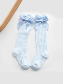 1双蝴蝶结网眼中筒袜 - 透气弹力，适合春夏男女童穿着 - 彩色 - 查看 14
