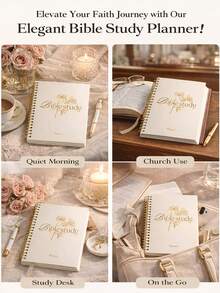 1pc 52-Week Christian Prayer Journal, Daily Devotional Diary, Church Notebook, Faith Gift, Suitable For Women And Men, Study & Office Supplies - Multicolor - View 5