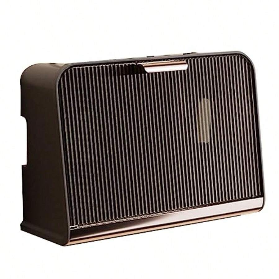 Tangle-Free Desktop Cable Management Box With Vertical Striped Panel Data Cable Storage Cable Storage Spring Mother's Day - Brown Color Large Size - View 1