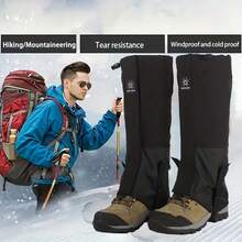 1 Pair Hiking Leg Gaiters - Breathable Polyester Leg Covers Suitable For Hiking, Hunting, Camping, Mountaineering, Skiing And Desert Exploration, Lightweight Shoe Covers, Snow Boots Covers, Hunting Breathable Boot Covers, Ideal For Outdoor Adventures And Cold Weather, Full Coverage Design, Elastic Top Closure, Outdoor Adventure Gear, Comfortable Fit, Wind And Water Resistant, Skiing Protective Gear, Mountaineering Equipment, Camping Accessories, Gift For Adventurers, Camping Gifts, Men's And Women's - Multicolor - View 9