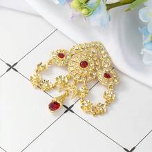 Classic Style Women's Hollow Carved Metal Plated Gold Brooch Pin, Scarf Clip, Suitable For All Seasons - Gold - View 12