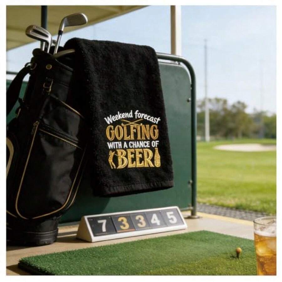 Funny Embroidered Microfiber Golf Towel Hilarious Golf Gifts For Him Birthday Retirement Gifts For Golf Fans Sport Accessories For Men Women Golfing Beer - I Love Golf - View 1