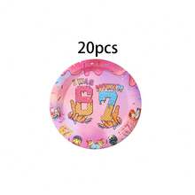10/20/50pcs,I Was 6 Now I'm 7 Donut Ice Cream Disposable 7inch & 9inch Paper Plates, Pink Gradient Sprinkle Drip Number 6 7 Print Round Plates,Sweet Treat 6th To 7th Birthday Dinner Plates For Sweet 7th Birthday Party Supplies - View 11