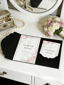 20pcs Tri-Fold Pocket Wedding Invitation Envelopes, Engagement 15th Anniversary Birthday Christening Minimalist Invitation Envelopes, DIY Invitations, 5*7 Inch Invitations, Pocket Invitations, Customized Invitations, Innovative Envelope Design, Wedding Cards, Customized Wedding Cards - Set - View 6