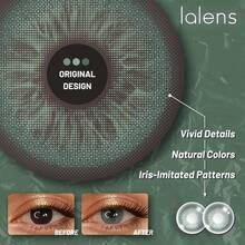1副/2片 Lalens 新款小瞳孔隐形自然绿色美瞳，适合深棕色眼睛，打造精致妆容，适合毕业、生日、节日、夏季、秋季、Y2K风格，时尚百搭，适合女性化妆、派对、海滩、旅行、露营、户外活动、校园旅行、节日装饰、礼物、玫瑰女孩角色扮演，最佳色彩魅力氛围，新年、返校、万圣节装扮 - Glacier-Green - 查看 6