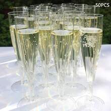 8-Pack Clear Plastic Champagne Flutes, 4.5 Oz Reusable Clear Plastic Cocktail Party Cups For Parties, Weddings, And Large Celebrations - View 6