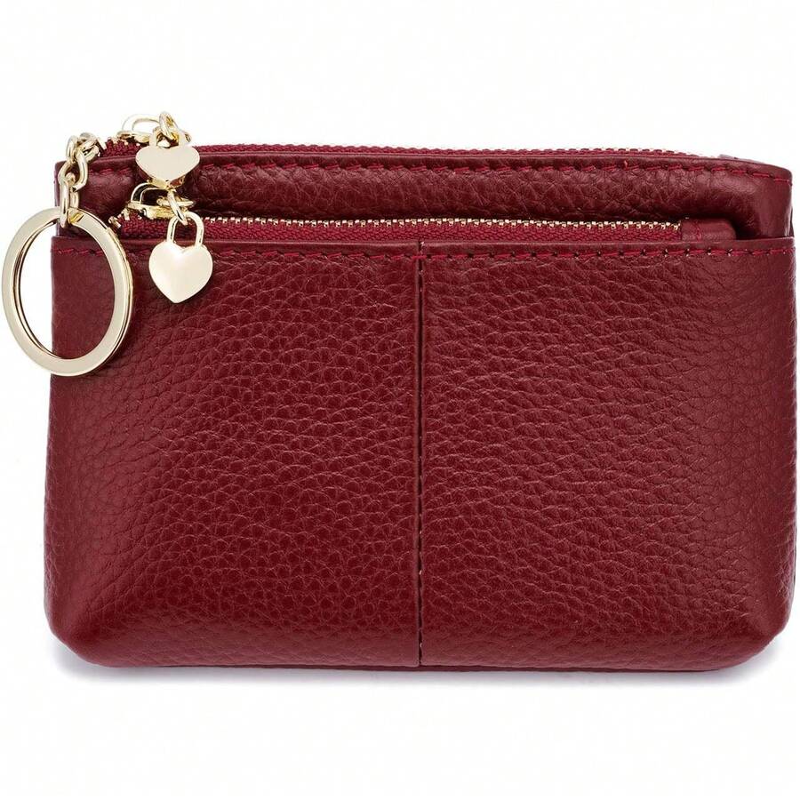 ZOOEASS - cartera de piel genuino con cierre para mujer, con llavero y triple cierre, tarjetero - Menta, azul - Ver 1