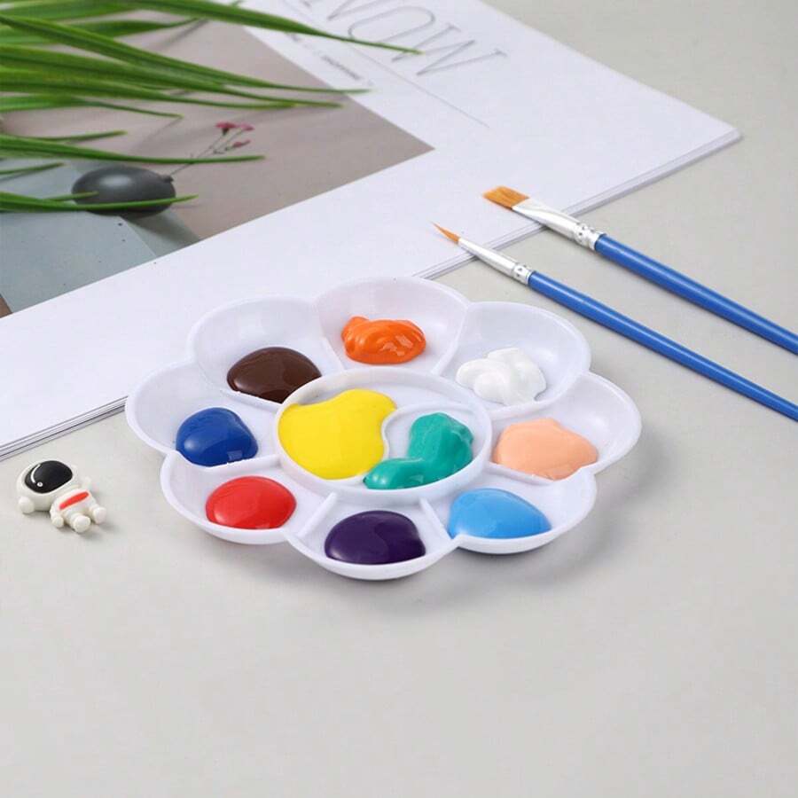 Round Leak-Proof And Easy-To-Clean Palette, Suitable For Watercolor, Acrylic And Oil Painting - Multiple Styles - View 1