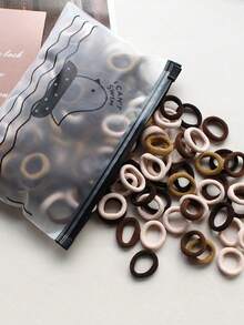 100入組無縫兒童髮圈，彈性髮帶不傷髮，可愛糖果彩色髮圈，小毛巾環髮繩適用於女童 - 彩色 - 查看 4