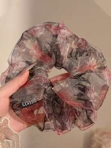 1pc Cloud Bubble Mesh Hair Scrunchie, Elegant Hair Tie, Ponytail Holder Hair Accessory - Multicolor - View 4