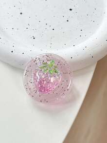 1 pieza Soporte de teléfono de escritorio con agarre de fresa de resina con brillo, soporte de teléfono minimalista y lindo adecuado para todos los teléfonos - Multicolor/No magnético - Ver 13