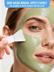 SEPROFE 4 piezas de mini brochas de silicona para mascarillas faciales con caja de almacenamiento, 4 formas que se ajustan suave y uniformemente a los contornos del rostro, adecuadas para el cuidado de la piel y la aplicación de mascarillas - Blanco - Ver 5