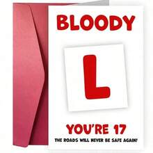 1pc 17th Birthday Card - Bloody L - Funny Learning To Drive Gift Suitable For Teenage Boys, Girls, Son, Daughter, Sibling, Nephew, Niece - View 7