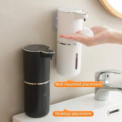 自动皂液器，壁挂式/桌面式，非接触式泡沫洗手液分配器，带智能传感器，USB充电，适用于浴室厨房卫生，家用，水槽和洗脸盆适用