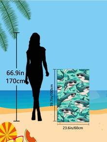 1 Khăn tắm biển hình cá mập hoạt hình ngộ nghĩnh kèm kính thời trang - Nhanh khô, mềm mại, dễ mang theo, phong cách, chống cát, sợi microfiber siêu thấm hút (Phong cách Bohemian, Nhiệt đới, Cổ điển, Vui nhộn, Yoga, Dã ngoại, Chống tia UV); Thích hợp cho bãi biển, hồ bơi và các hoạt động ngoài trời, vật dụng cần thiết khi đi du lịch, cắm trại, yoga, phòng tập thể dục, thể thao, bơi lội; Phù hợp cho cả nam và nữ. - Khăn tắm biển D - Xem 15