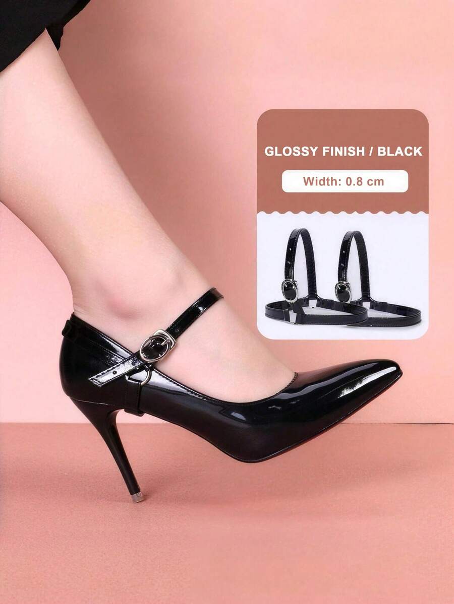 1 par de correas transparentes para tacones altos de mujer, bandas de bloqueo de tacón antideslizantes para sandalias de verano, tacones altos elegantes dorados para fiestas y bodas