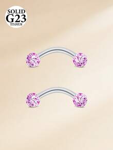 CIZME 2 piezas 16G 8/10mm Joyería de perforación de barra curva de aleación de titanio para cejas/rook/snug/labio vertical/VCH/ojos de serpiente/anti-trago/Christina/daith/ombligo/puente/capucha/superficie para mujeres y hombres - bola de lentejuelas - Ver 13
