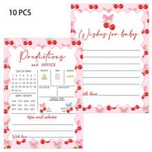 Bộ 10/30 lá bài trò chơi chủ đề quả anh đào cho tiệc mừng em bé sắp chào đời, bài dự đoán và lời khuyên về em bé, thiệp chúc phúc hình quả anh đào dễ thương, thiệp kỷ niệm dành cho cha mẹ mới, thiệp chúc phúc trang trí tiệc mừng em bé. - Nhiều màu - Xem 9
