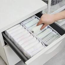 Vit förvaringsbox med 11 fack för underkläder och strumpor, multifunktionell förvaring, 3-i-1 avdelare för kläder och bh i lådstil, med fack, lämplig för underkläder, strumpor m.m., luftkonditioneringsenhet, kylning, fläkt för sommaren, fläktar, handhållen fläkt - Multifärgad - Visa 6