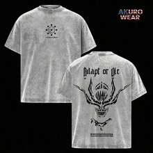 Mahoraga Washed Oversized T-Shirt –  Anime Graphic Gym Pump Cover Tee, Vintage Washed Cotton Streetwearsummer Outfits For Womenvintage T Shirts - màu đen - Xem 3