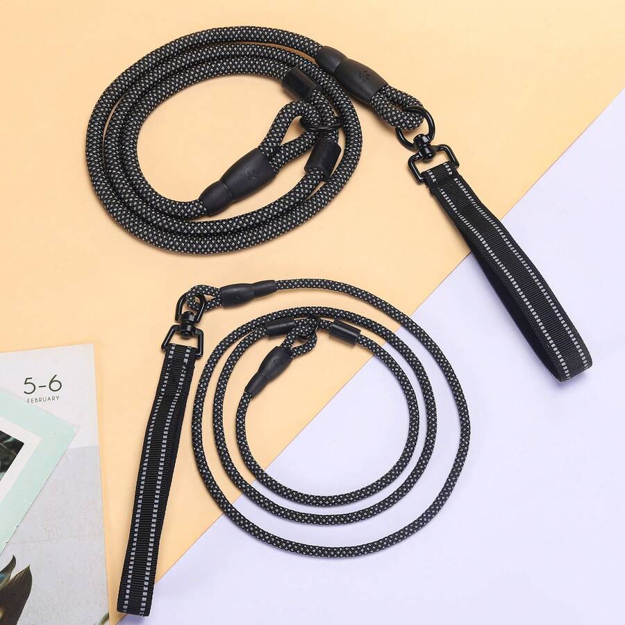 FDOG 1 chiếc xích chữ P bằng nylon cường độ cao, linh hoạt 360 độ, không thắt nút, không gây mài mòn. - màu đen - Xem 1
