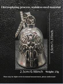 AD Light Gray Stainless Steel Angel Exorcism Motorcycle Bell, Vintage Punk Riding Decoration Bicycle Bell, Unisex Motorcycle And Bicycle Modification Accessory - Light Grey - View 6