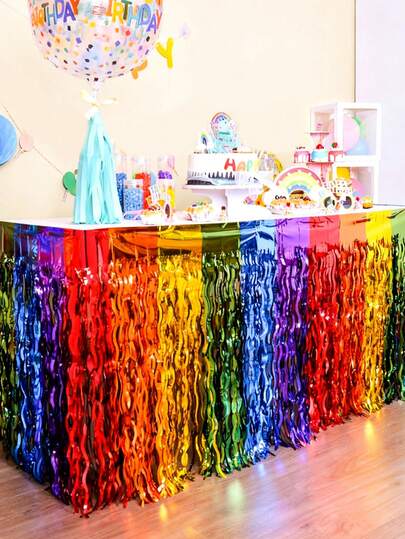 1 Chiếc Váy Che Bàn Hình Sóng Cầu Vồng Bằng Nhựa, Trang Trí Đám Cưới, Sinh Nhật, Trang Trí Tiệc Mừng Em Bé, Trang Trí Tiệc Tiết Lộ Giới Tính, Váy Che Bàn Viền Lá Kim Loại Trang Trí Hình Sóng Cầu Vồng, Đồ Dùng Cho Tiệc Cô Dâu, Trang Trí Sinh Nhật 1 Tuổi, Khăn Trải Bàn Cầu Vồng, Viền Bàn Lá Kim Loại Hình Sóng, Rèm Mưa Cầu Vồng, Khăn Che Viền Bàn Ăn Nhà Bếp, Phông Nền Trang Trí Tiệc Trong Nhà & Ngoài Trời, Trang Trí Tiệc Em Bé Sơ Sinh, Trang Trí Tiệc Ngày Lễ, Phụ Kiện Chụp Ảnh, Quà Tặng Tiệc.