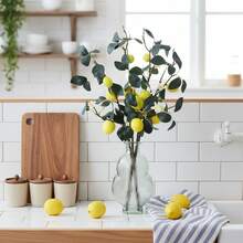 1/2 件 67cm 檸檬裝飾品，舒緩裝飾花材，適用於桌面展示、餐廳、飯店、室內裝飾、慶祝活動、生日、夏季及居家植物裝飾 - 老3果檸檬 - 查看 10