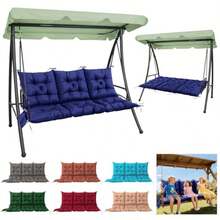 3 Seater Porch Swing CushionThick Cushion For Patio Swing Furniture 3-Person Outdoor Swing Cushiosn With Ties And Storage Bag For Patio Porch Backyard Garden Outdoor Navy Blue 60 * 40 Ingift - Navy Blue - View 1