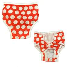 宠物生理卫生裤，透气防漏，柔软亲肤，防骚扰，适用于猫/狗 - 紅色 - 查看 9