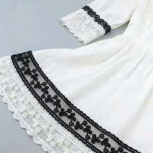 4厘米 2码/5码 花卉刺绣蕾丝花边丝带礼品包装，装饰蕾丝面料，适用于缝制连衣裙、服装装饰、服装配饰和DIY工艺项目（白色、象牙色、黑色） - A0 - 查看 11