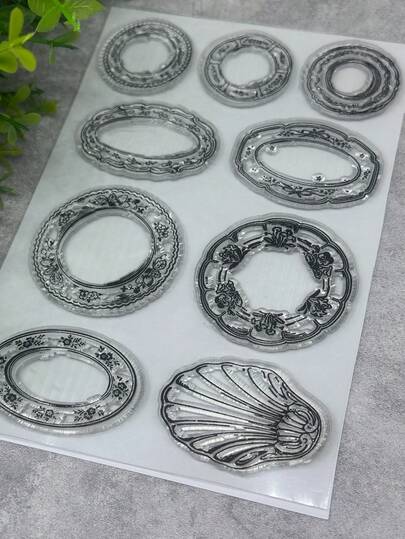 1 Con dấu trong suốt kiểu cổ điển bằng cao su, con dấu làm đĩa ăn kiểu Pháp, con dấu trang trí sổ lưu niệm, tạp chí, album ảnh DIY.