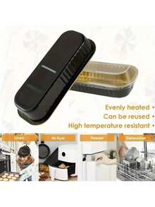 100 chiếc/gói Khuôn bánh mì mini dùng một lần có nắp, 192,8g (6,7oz), khuôn nướng bánh cupcake mini bằng nhôm, cốc nướng bánh muffin dùng một lần - Màu đen, Thích hợp cho tiệc tùng, đám cưới, lễ Phục sinh - Xem 5