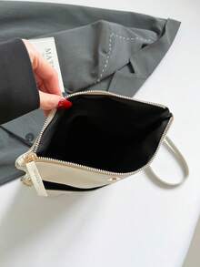 Nueva mini bolsa de sobre para mujer, bolso de hombro de unicolor minimalista, bolso cruzado de moda - Blanco - Ver 6
