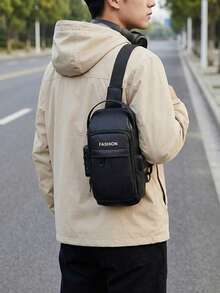 男士PU皮革斜挎胸包，带锁和USB接口 - 时尚摩托车单肩包，带手机袋，拉链封口，适合日常通勤、摩托车出行、商务防盗斜挎胸包 - 休闲运动旅行单肩包，可调节肩带，多口袋腰包，适合外出、婚礼、节日等场合，是送给父亲、丈夫、男友和老师的完美礼物 - 彩色 - 查看 3