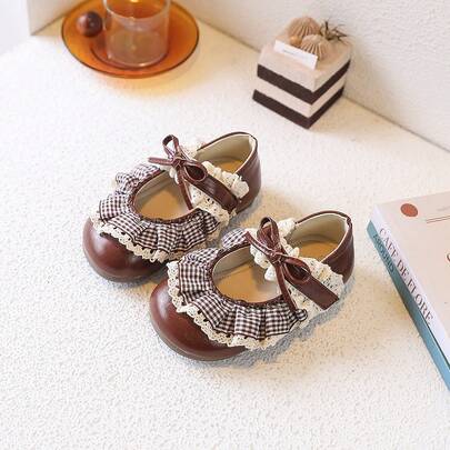 Sweet Lolita Lace-Up Princess Shoes For Girls - 2026 Spring/Summer New Style Soft Soled With Skirt, Leather Shoes With Ribbon Straps, Single Heel