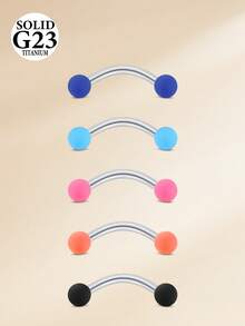 CIZME 5 piezas de 16G Anillos de perforación de ceja de aleación de titanio, pendientes de ceja con bola transparente, barra curva para perforación de hélix y daith, joyería corporal para mujeres y hombres - Multicolor - Ver 5