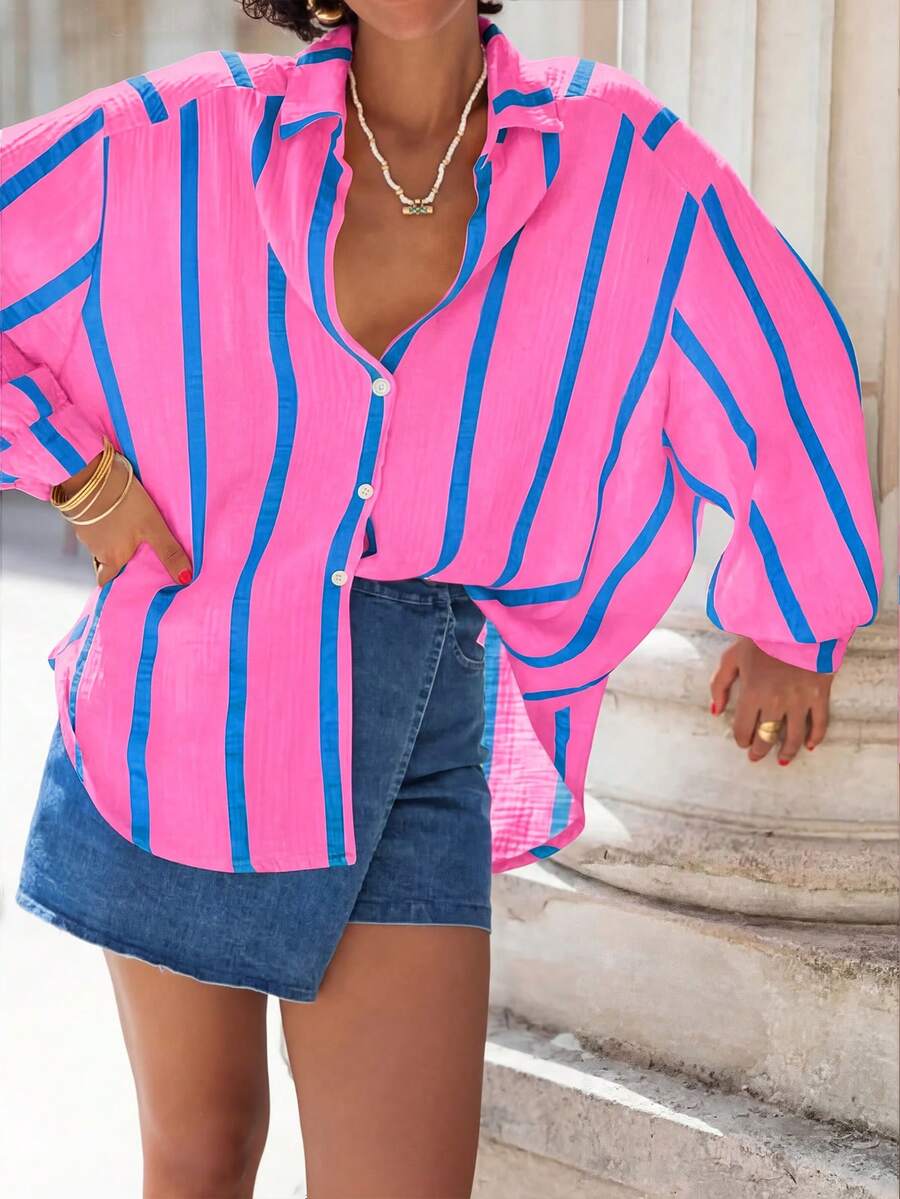 Plus Size Loose Cardigan Top, Elegant Casual Commuter Fashion Daily Outgoing Sweet New Style Spring - Powder Blue - View 1