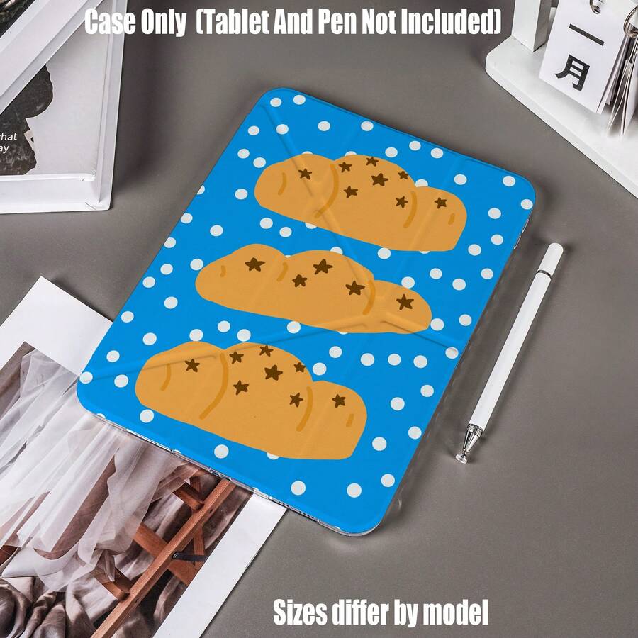 Centered On Playful Simple-Drawn And Healing Life Elements, It Includes Four Styles: Starry Car Bunny, Blue Heart Stripe, Staff Dolls, And Star Bread. It Blends The Playful Picture-Book Vibe, Fresh Gentle Girly Charm, And Retro Artistic Atmosphere, While Boasting Practical Protective Functions, Making It A Cute Choice That Balances Aesthetics And Utility. - Star-shaped Bread - View 1