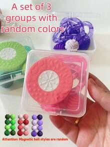 Set de 3 piezas de juguetes antiestrés, incluye piedras sensoriales táctiles, bolas magnéticas (estilo aleatorio) y juguete retorcido de cristal. Fabricado en material ABS, juguetes antiestrés portátiles y multifuncionales, juguetes de viaje, adecuados como regalos para Pascua, San Valentín y cumpleaños - Multicolor - Ver 11