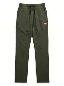 Men's Drawstring Waist Casual Versatile Daily & Sports Pants - Army Green - View 2