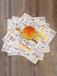 30cm*30cm Disposable Grease-Proof Paper, Suitable For Hamburgers, Baking, Sandwiches, Rice Balls, Chicken Wraps Packaging - View 11