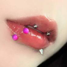 4-Color Gradient Acrylic Lip Ring, Titanium Steel External Thread, Niche European And American Lip Piercing Jewelry - Four-color Gradient Acrylic Lip Ring - View 12