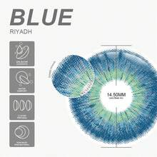 EYESHARE 1Pair Gray Soft Contact Blue Beauty Pupils Colorful Makeup Green Eyes Contact Lens Yearly Brown Cosmetic Lenses - Blue - View 5