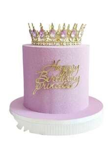 1 pièce Décoration de gâteau thème princesse, comprenant une décoration de gâteau en acrylique doré, convient pour les célébrations d'anniversaire, décoration de gâteau avec lettres en acrylique, décorations de gâteau pour fête d'anniversaire, fournitures de cuisson, articles de cuisine essentiels, parfait pour les cadeaux de fête et les décorations de fête - styleA - Voir 6