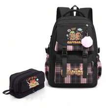 Ba lô Capybara mới - Túi đựng laptop dung lượng lớn chất lượng cao với thiết kế hình hộp carton, chất liệu polyester, phù hợp cho sinh viên đại học, du lịch và đi làm hàng ngày, ba lô du lịch | Ba lô hiện đại | Khóa kéo | Hộp đựng bút nhiều lớp dung lượng lớn, đồ dùng học tập thiết yếu, đồ dùng văn phòng phẩm, quà tặng ngày Valentine - Nhiều màu - Xem 11