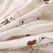 1件装爱心卡通图案印花被子，轻盈舒适，采用柔软的涤纶混纺面料，可机洗，是卧室装饰的理想之选，现代床上用品设计，夏季舒适，秋季装饰，房间装饰 - 香檳色 - 查看 8