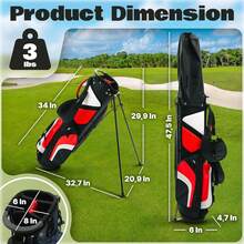 Ultra-Lite Stand Bag - 3 Lbs, 4 Way Divider Portable Club Carry Bag,-Repellent Travel With Rain Hood, Gifts Men And Women - 藏蓝色 - 查看 4